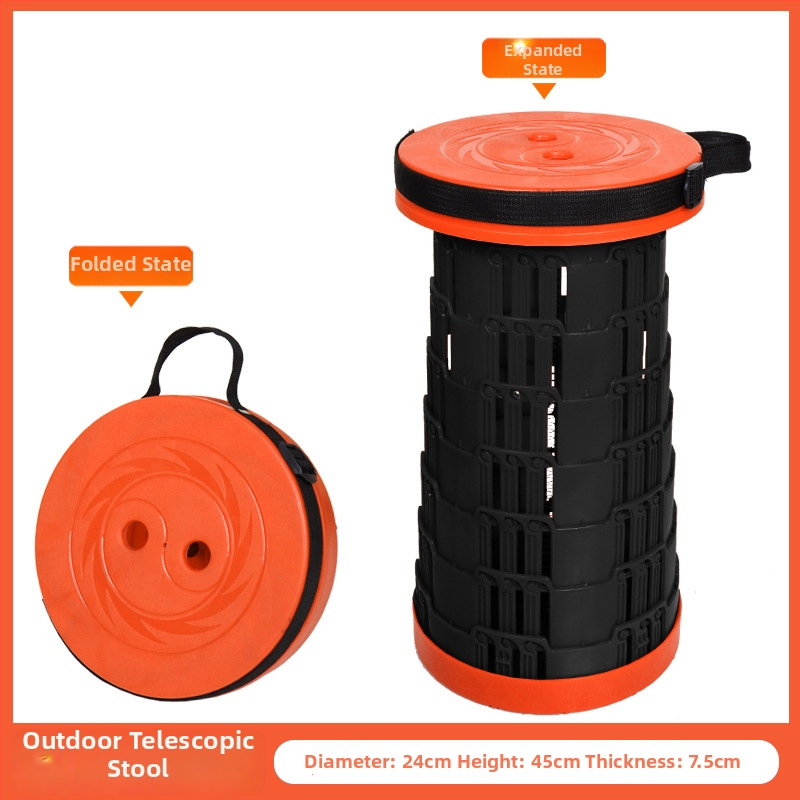 3-Buckle Folding Telescopic Stool for Outdoor Travel Queuing, Adjustable Rainbow Fishing Stool, Rainbow Folding