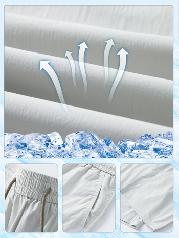 Мъжки Ice Silk летни панталони, тънки и свободно широки, бързосъхнещи спортни панталони с широки крака