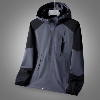 Muška kapuljača outdoor jakna – vodootporna, otporna na vjetar i habanje, zip, planinski/sportski stil, Hong Kong style