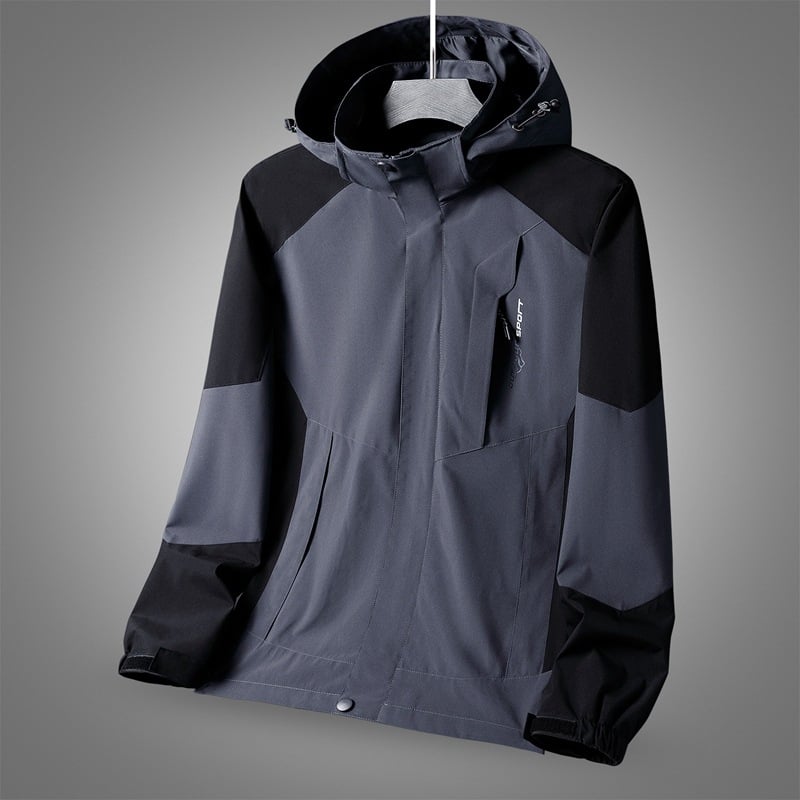 Muška kapuljača outdoor jakna – vodootporna, otporna na vjetar i habanje, zip, planinski/sportski stil, Hong Kong style
