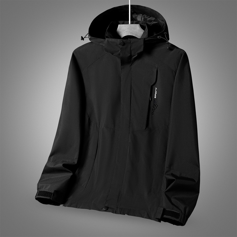 Muška kapuljača outdoor jakna – vodootporna, otporna na vjetar i habanje, zip, planinski/sportski stil, Hong Kong style