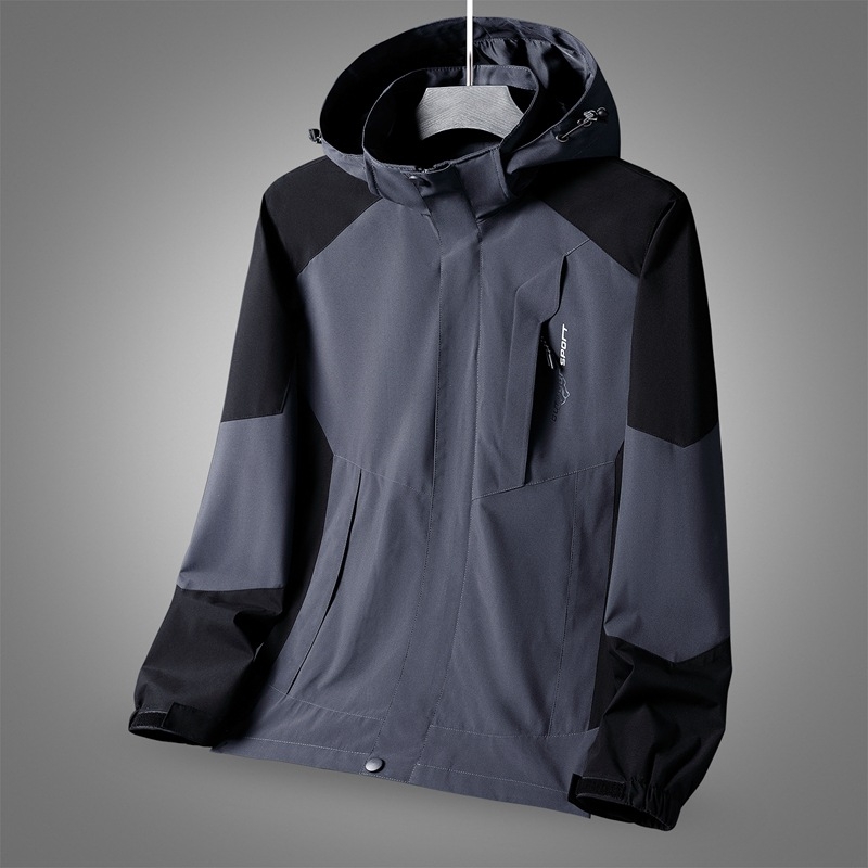 Muška kapuljača outdoor jakna – vodootporna, otporna na vjetar i habanje, zip, planinski/sportski stil, Hong Kong style