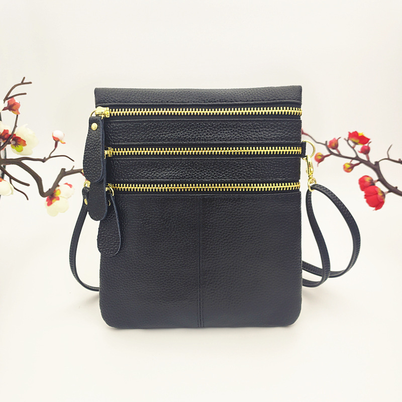 Geantă de umăr din piele naturală pentru femei, portofel și buzunar pentru telefon, crossbody creativă
