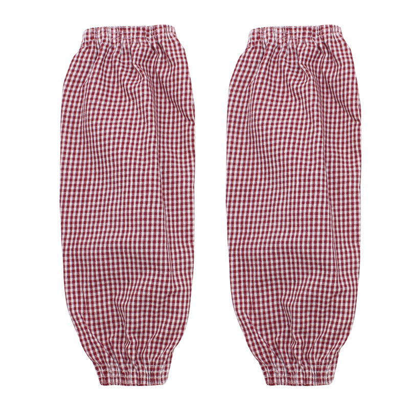 Pamut karvédő ujjak munka közben, foltálló, hosszabbított hossz, uniszex, laza szabás, 4-tűs jacquard kockás mintázat