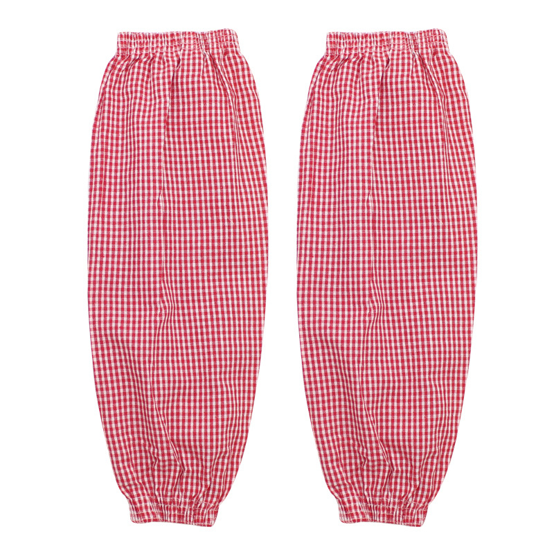 Pamut karvédő ujjak munka közben, foltálló, hosszabbított hossz, uniszex, laza szabás, 4-tűs jacquard kockás mintázat