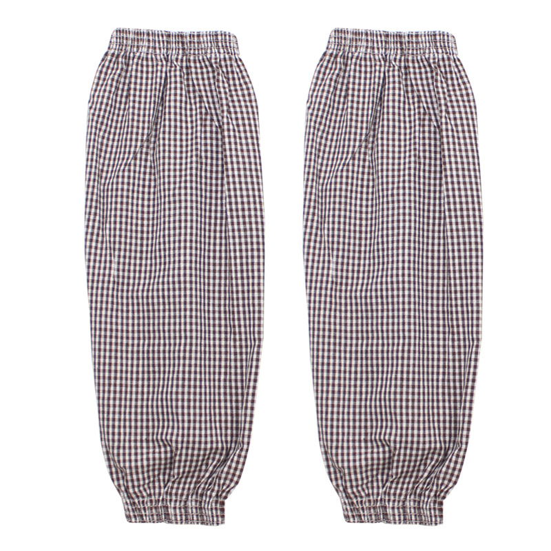 Pamut karvédő ujjak munka közben, foltálló, hosszabbított hossz, uniszex, laza szabás, 4-tűs jacquard kockás mintázat