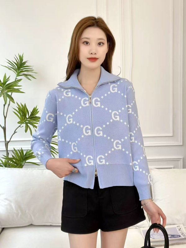Kardigan s patentnim zatvaračem, stojeći ovratnik, jacquard pletenina, kratka verzija, elegantan i svestran