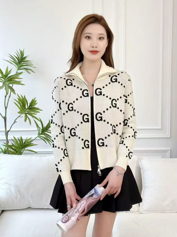 Kardigan s patentnim zatvaračem, stojeći ovratnik, jacquard pletenina, kratka verzija, elegantan i svestran