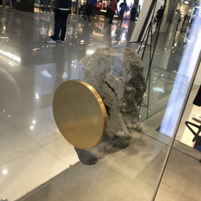 Okrugla kvaka za vrata, crno-bijela, od aluminijske legure, za staklena vrata, moderni minimalistički stil
