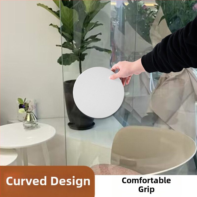 Okrugla kvaka za vrata, crno-bijela, od aluminijske legure, za staklena vrata, moderni minimalistički stil