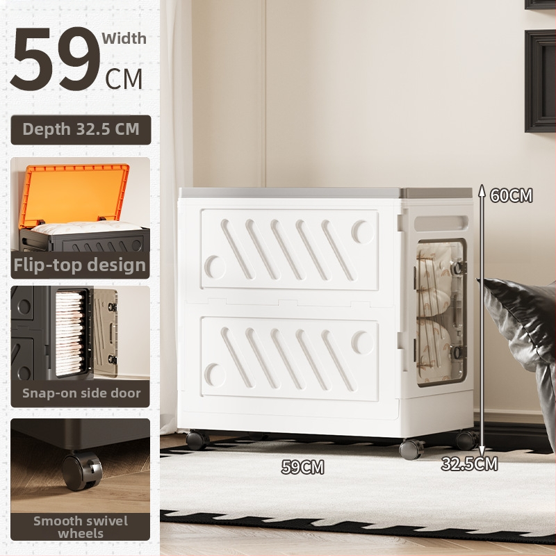 Skladací úložný box so šírkou 50–70 cm a veľkou kapacitou s kolieskami na domáce použitie a uskladnenie detských hračiek