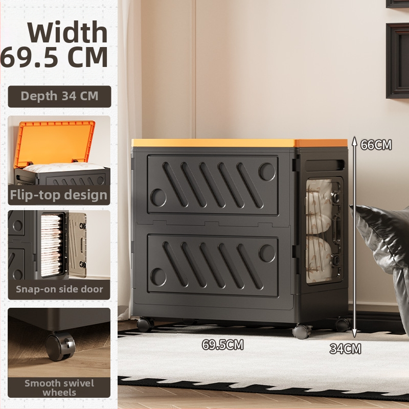Skladací úložný box so šírkou 50–70 cm a veľkou kapacitou s kolieskami na domáce použitie a uskladnenie detských hračiek