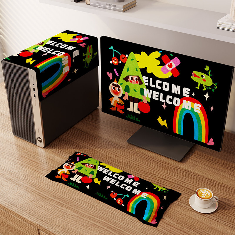 Dopamine set de trei piese: husă de praf pentru computer desktop pentru carcasa, monitor și tastatură mecanică
