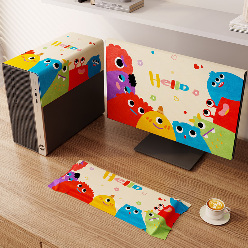 Dopamine set de trei piese: husă de praf pentru computer desktop pentru carcasa, monitor și tastatură mecanică