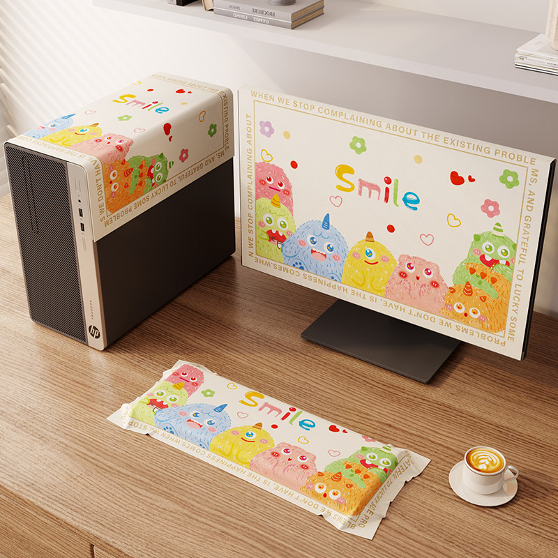 Dopamine set de trei piese: husă de praf pentru computer desktop pentru carcasa, monitor și tastatură mecanică