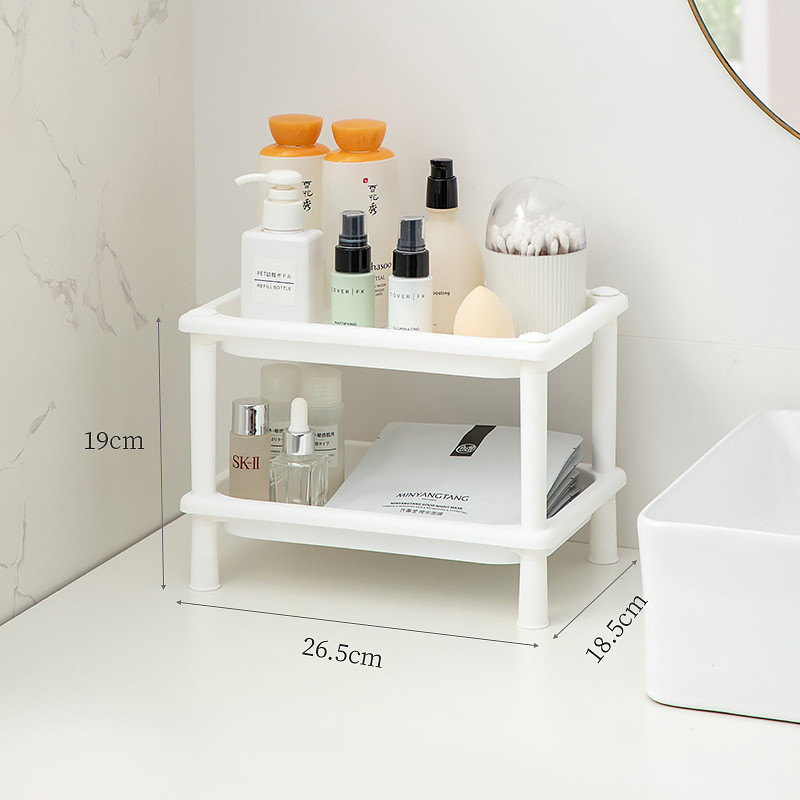 Mini plastični kupaonski regal, 3-etažni stolni organizator za kozmetiku i maske, bez bušenja