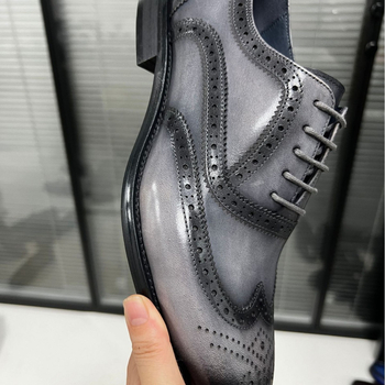 Pantofi pentru bărbați din piele, brogue în stil britanic, pantofi formali pentru nuntă, modă retro-casual, mărimi mari