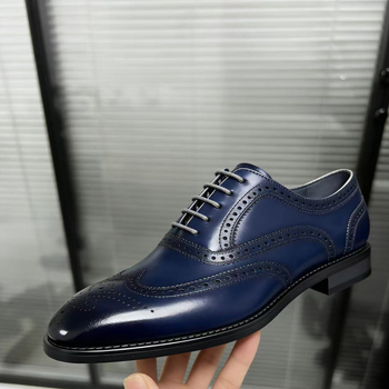 Pantofi pentru bărbați din piele, brogue în stil britanic, pantofi formali pentru nuntă, modă retro-casual, mărimi mari