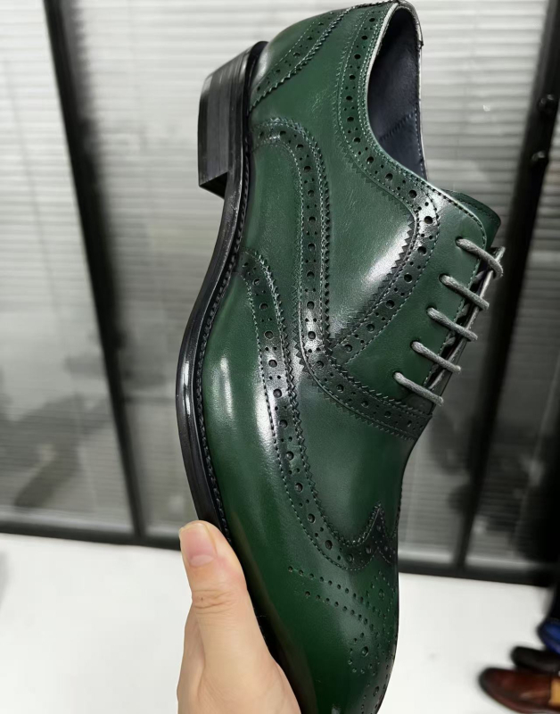 Pantofi pentru bărbați din piele, brogue în stil britanic, pantofi formali pentru nuntă, modă retro-casual, mărimi mari