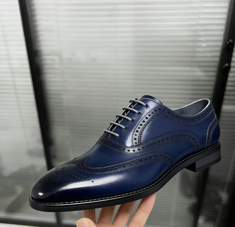 Pantofi pentru bărbați din piele, brogue în stil britanic, pantofi formali pentru nuntă, modă retro-casual, mărimi mari