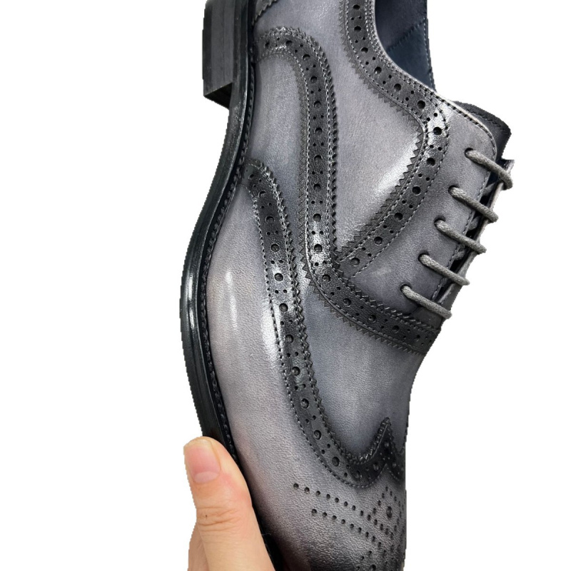 Pantofi pentru bărbați din piele, brogue în stil britanic, pantofi formali pentru nuntă, modă retro-casual, mărimi mari