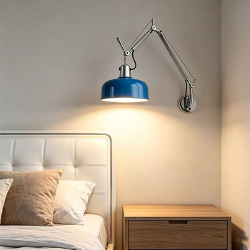 Memphis Vintage preklopna zidna svjetiljka s izvlačnim ramom, noćna lampa za čitanje, retro francuskog stila spavaća soba, podesiva