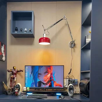 Memphis Vintage preklopna zidna svjetiljka s izvlačnim ramom, noćna lampa za čitanje, retro francuskog stila spavaća soba, podesiva