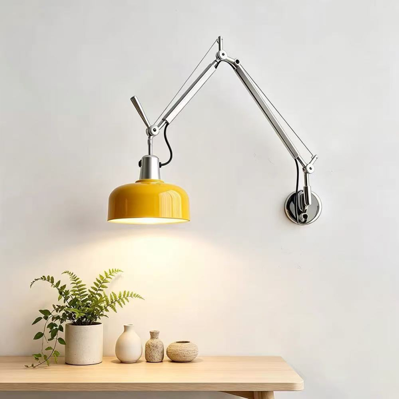 Memphis Vintage preklopna zidna svjetiljka s izvlačnim ramom, noćna lampa za čitanje, retro francuskog stila spavaća soba, podesiva