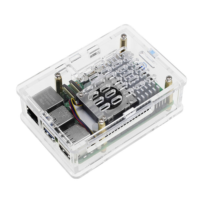 Ακρυλικό περίβλημα ψύξης για Raspberry Pi 5ης γενιάς, συμβατό με Active Cooler ψύκτρα