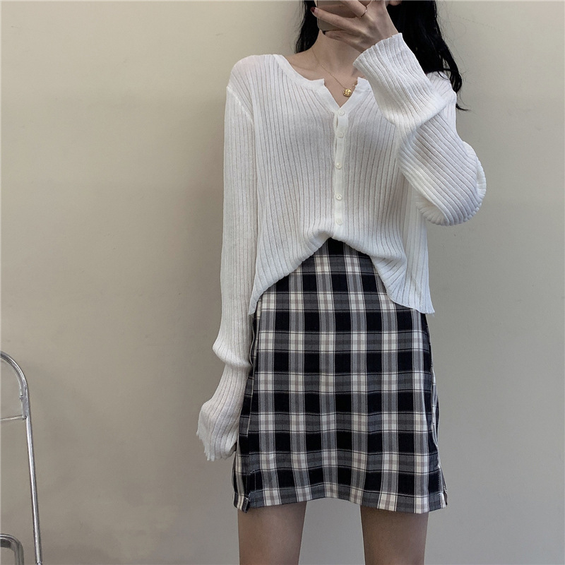 2023 nova ženska labava vunena cardigan – korejski stil, V-izrez, jednobojna, dugi rukavi, kratki kardigan top