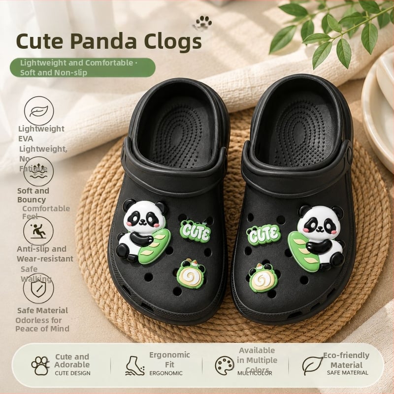 Летни детски Panda сандали, EVA, затворен пръст, дишащи и противохлъзгащи