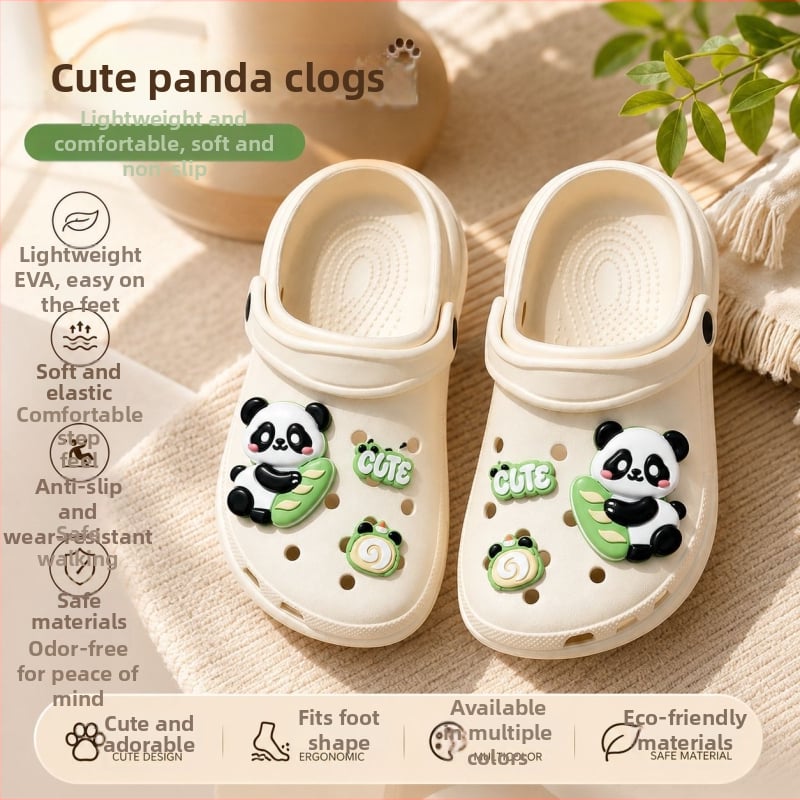 Летни детски Panda сандали, EVA, затворен пръст, дишащи и противохлъзгащи