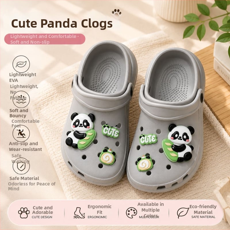 Летни детски Panda сандали, EVA, затворен пръст, дишащи и противохлъзгащи