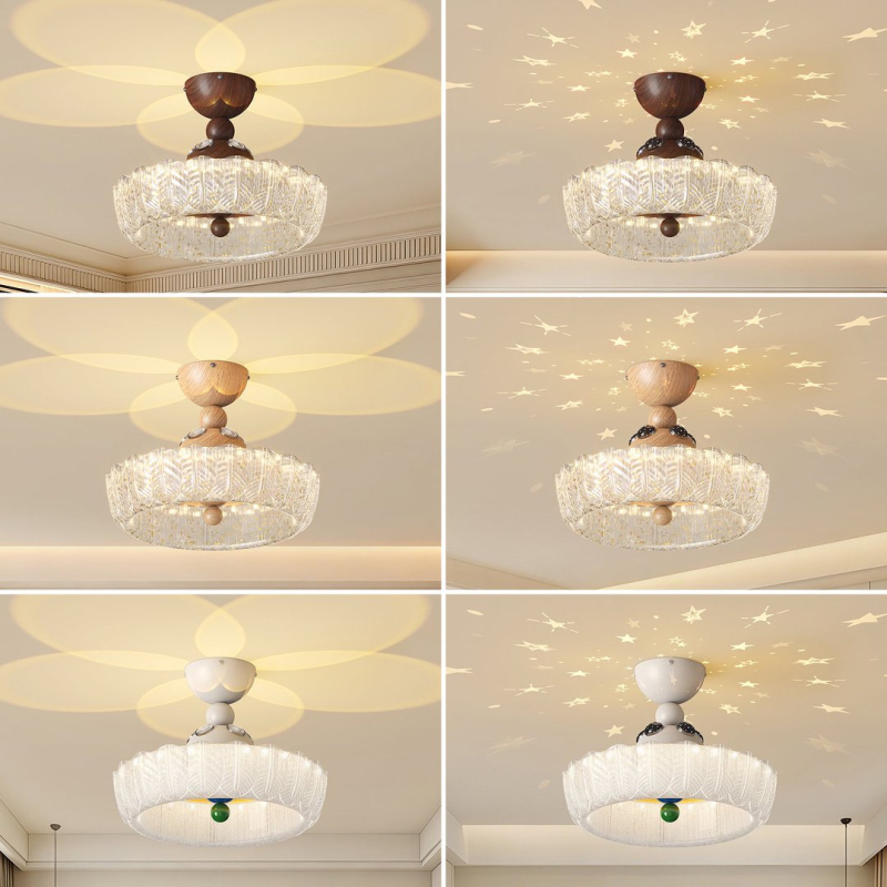Krémové stropné svietidlo vo francúzskom štýle, minimalistická lampa do jedálne, ambientné svetlo inšpirované pierkami do detskej izby s hviezdnou atmosférou