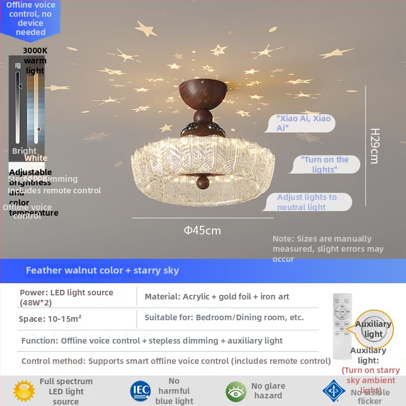 Krémové stropné svietidlo vo francúzskom štýle, minimalistická lampa do jedálne, ambientné svetlo inšpirované pierkami do detskej izby s hviezdnou atmosférou