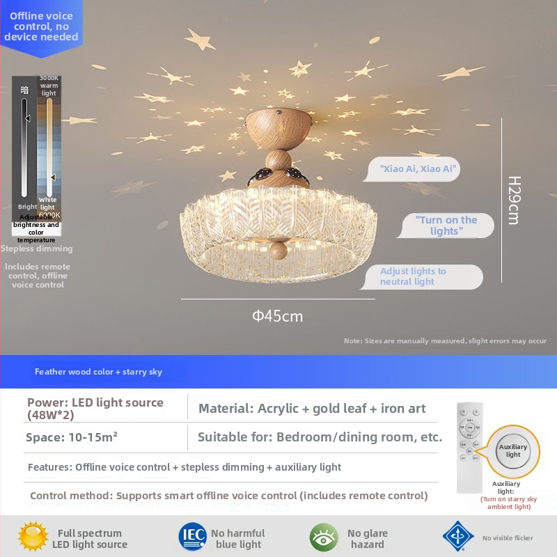 Krémové stropné svietidlo vo francúzskom štýle, minimalistická lampa do jedálne, ambientné svetlo inšpirované pierkami do detskej izby s hviezdnou atmosférou