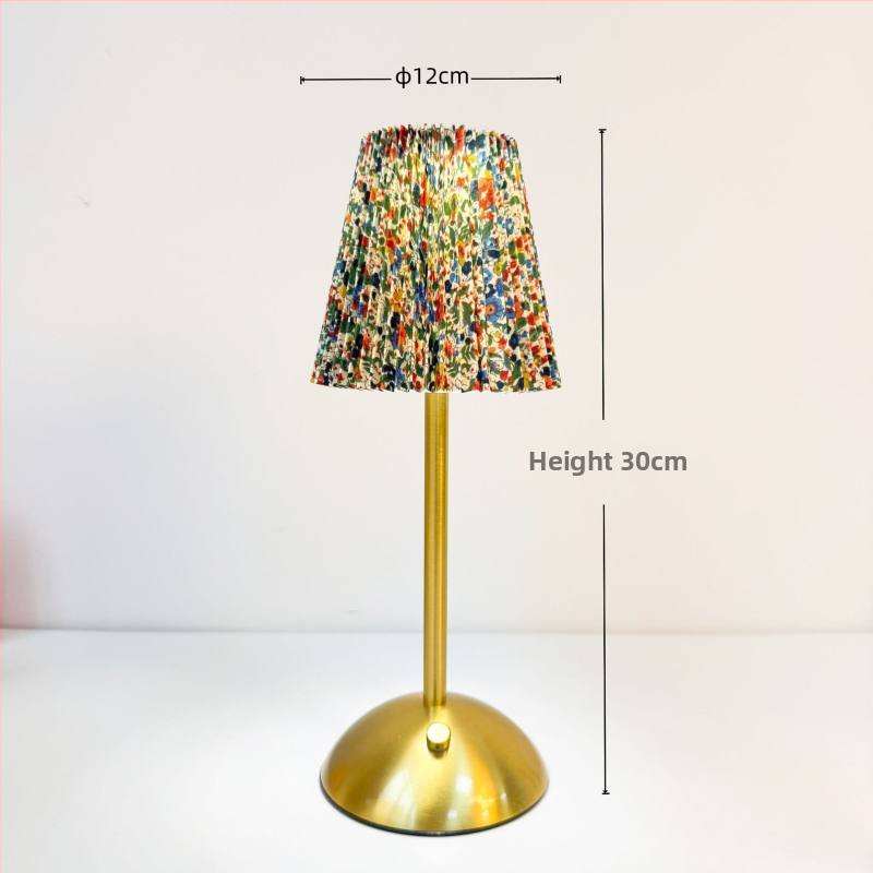 Moderná minimalistická skladaná látková stolová lampa s kovovou základňou, ideálna do spálne, obývačky alebo baru; nabíjateľné dotykové nočné svetlo s ambientným osvetlením.