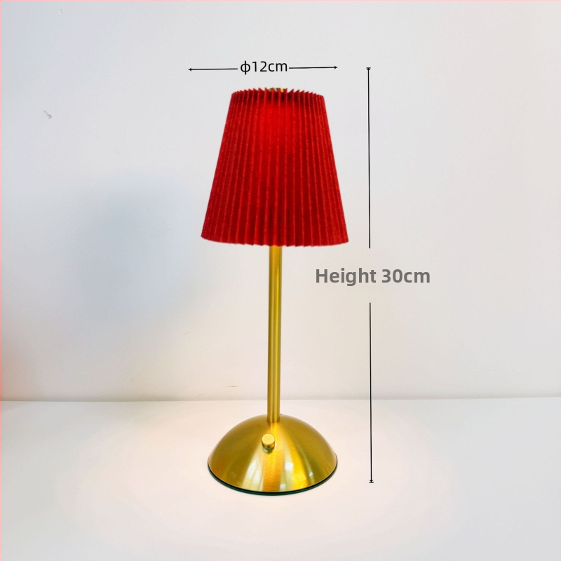 Moderná minimalistická skladaná látková stolová lampa s kovovou základňou, ideálna do spálne, obývačky alebo baru; nabíjateľné dotykové nočné svetlo s ambientným osvetlením.