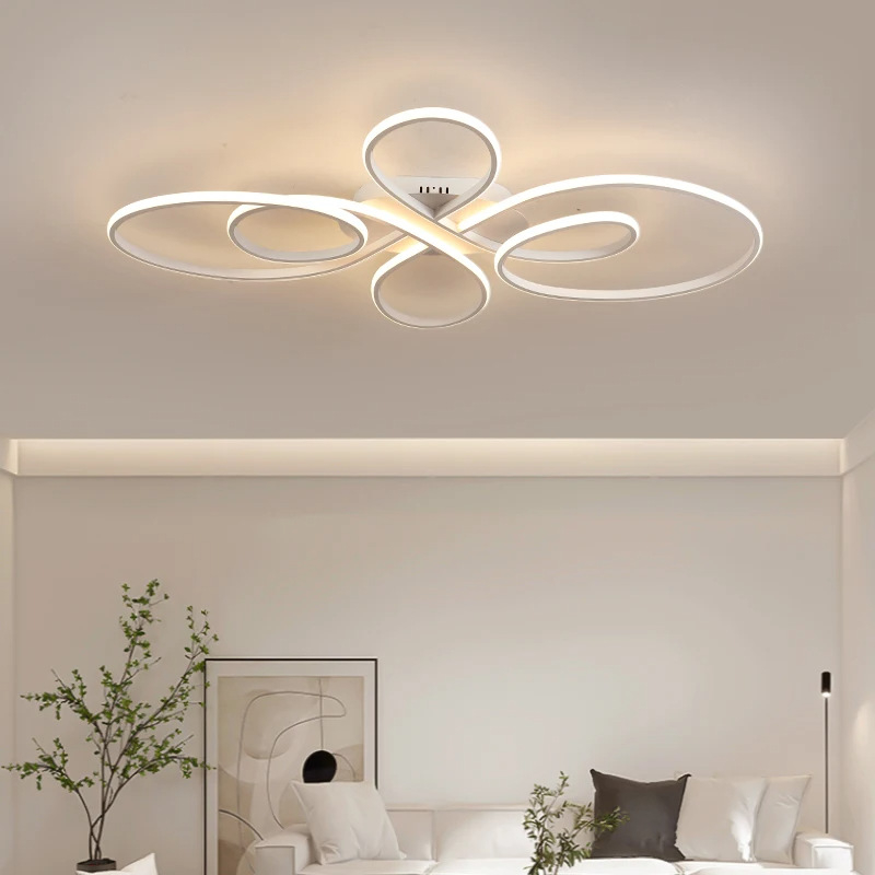 Moderna minimalistička stropna svjetiljka s kineskim čvorom – crno-bijela LED rasvjeta za dnevni boravak, spavaću sobu i kuhinju