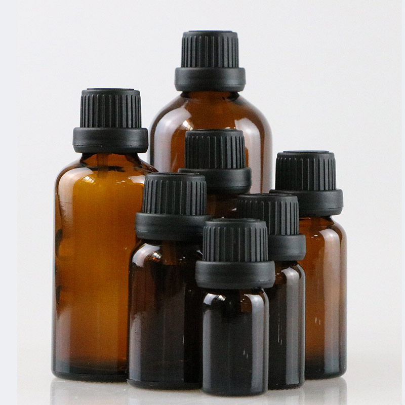 10 ml-es borostyánszínű üveg pipettával illóolajokhoz, mintákhoz és kozmetikumokhoz
