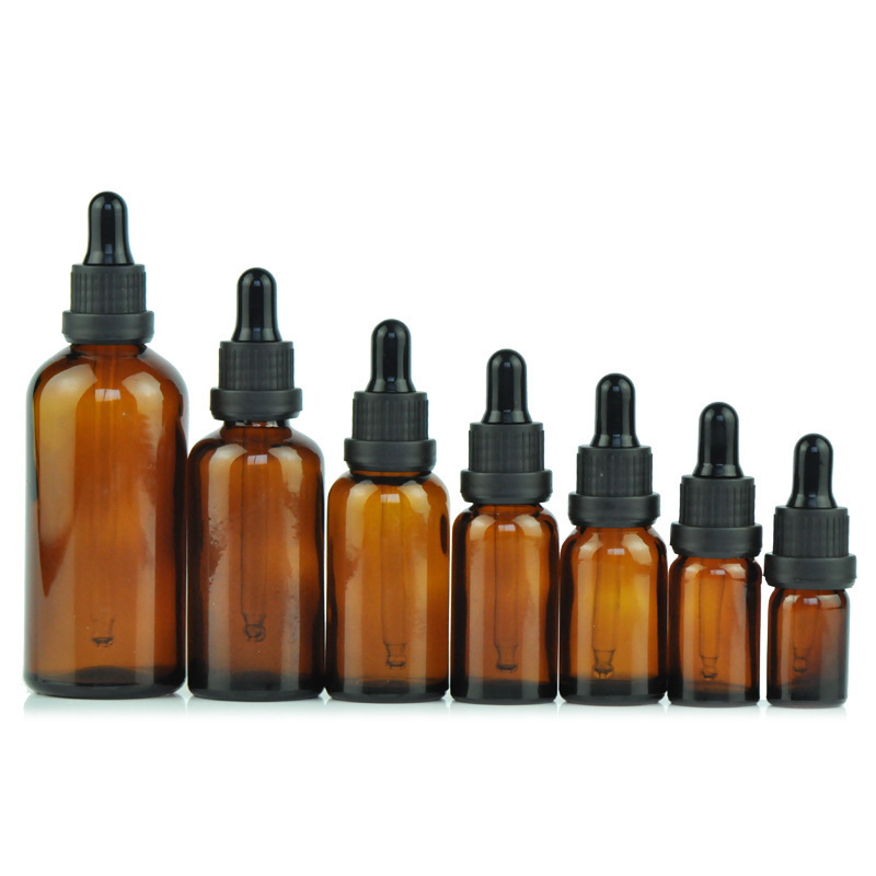 10 ml-es borostyánszínű üveg pipettával illóolajokhoz, mintákhoz és kozmetikumokhoz