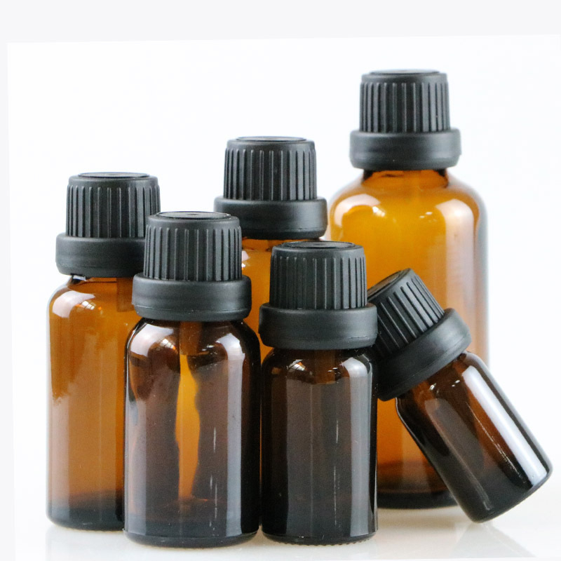 10 ml-es borostyánszínű üveg pipettával illóolajokhoz, mintákhoz és kozmetikumokhoz