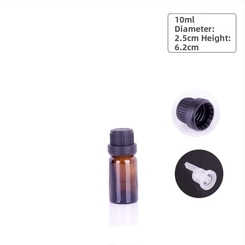 10 ml-es borostyánszínű üveg pipettával illóolajokhoz, mintákhoz és kozmetikumokhoz