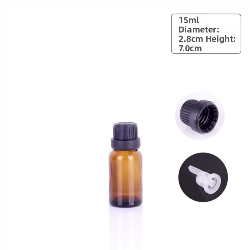 10 ml-es borostyánszínű üveg pipettával illóolajokhoz, mintákhoz és kozmetikumokhoz