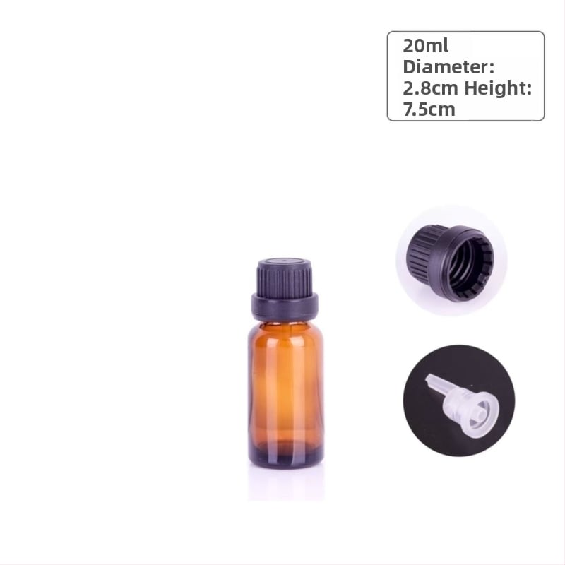10 ml-es borostyánszínű üveg pipettával illóolajokhoz, mintákhoz és kozmetikumokhoz