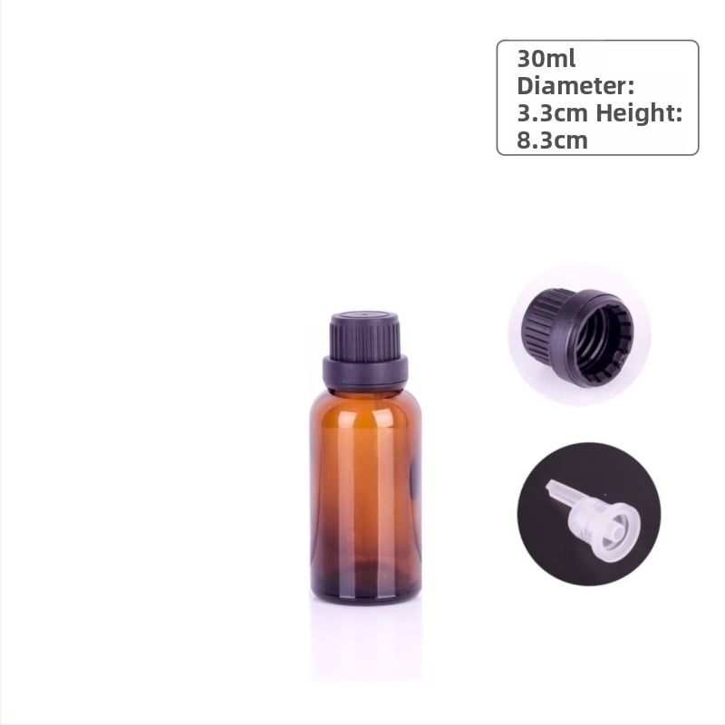 10 ml-es borostyánszínű üveg pipettával illóolajokhoz, mintákhoz és kozmetikumokhoz