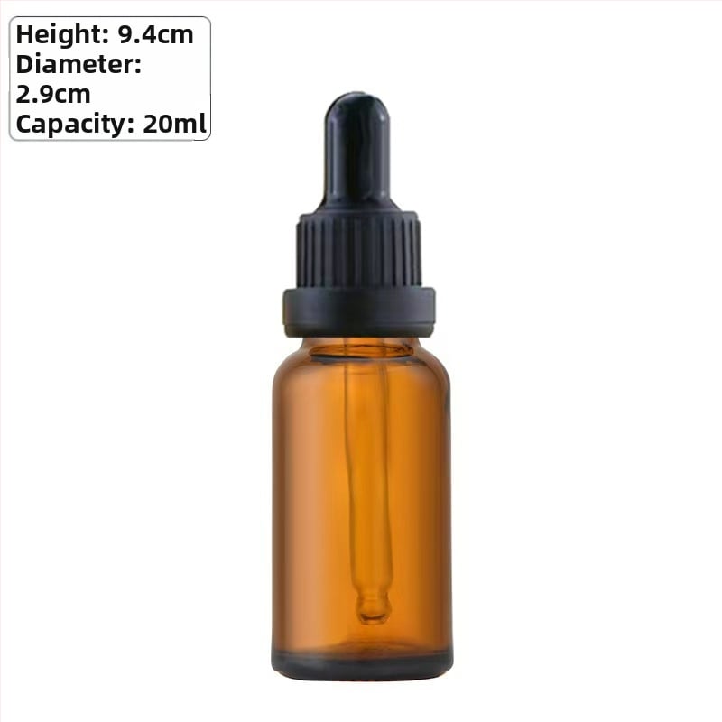 10 ml-es borostyánszínű üveg pipettával illóolajokhoz, mintákhoz és kozmetikumokhoz