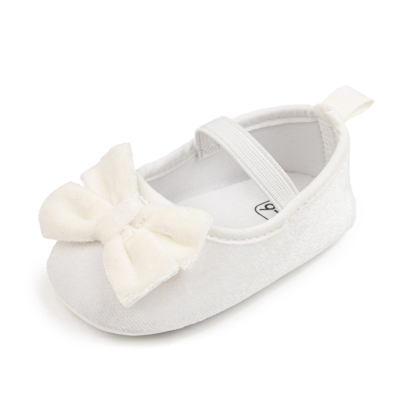 Pantofi de bebeluș cu funda de catifea, stil prințesă, talpă moale, pentru 0–1 ani, primăvară