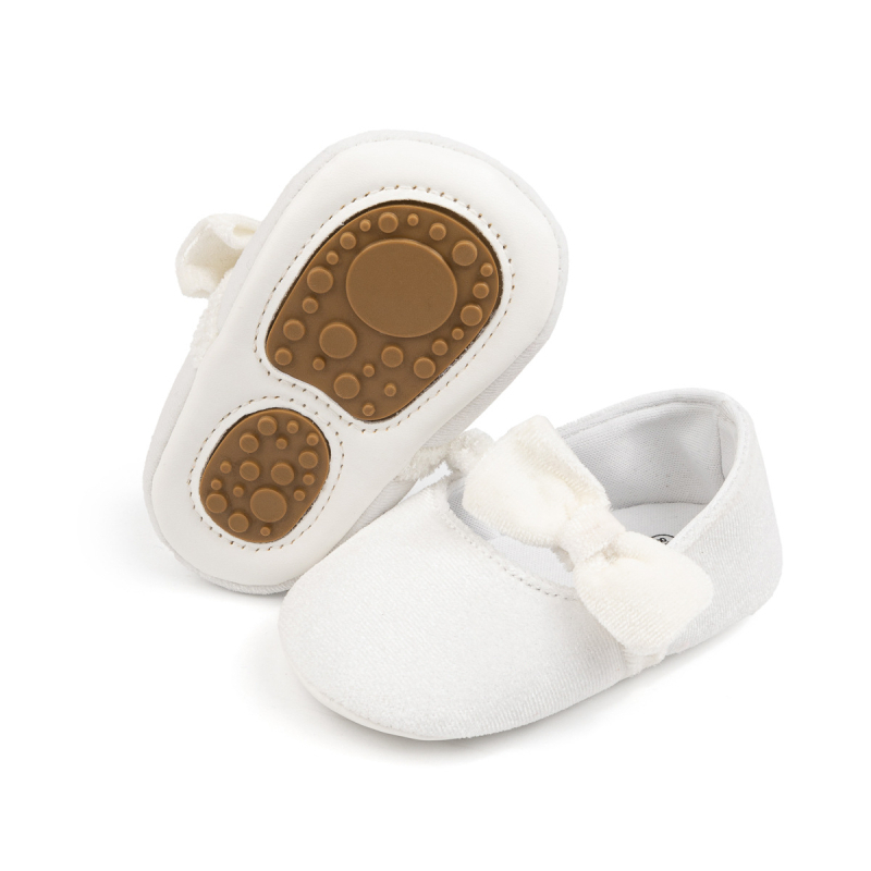 Pantofi de bebeluș cu funda de catifea, stil prințesă, talpă moale, pentru 0–1 ani, primăvară
