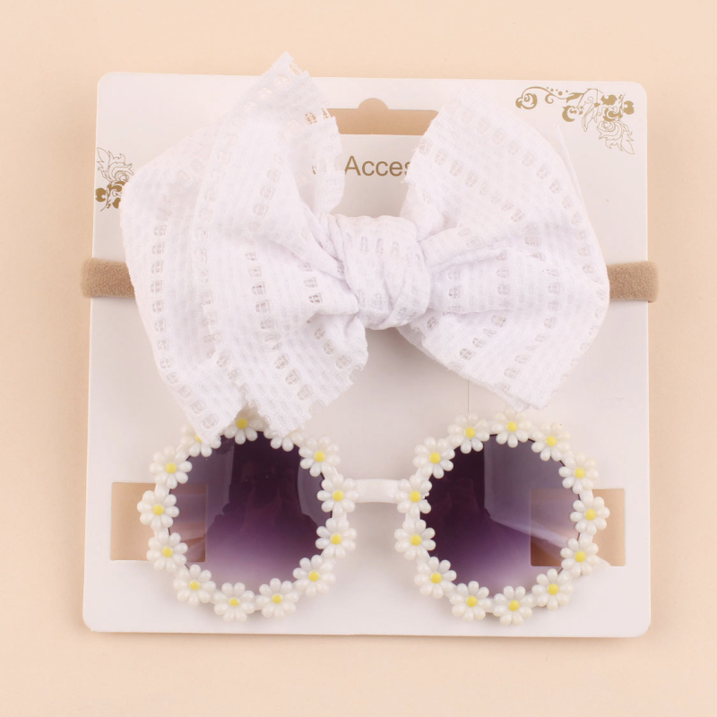 Dječji sunčani naočale i mašna za kosu – set za vanjsku upotrebu